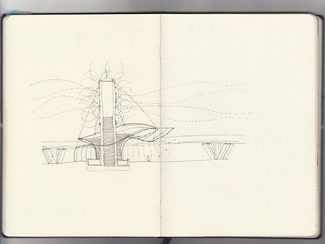 Dibujo cuaderno moleskine arquitectura - Pablo Martínez Alonso